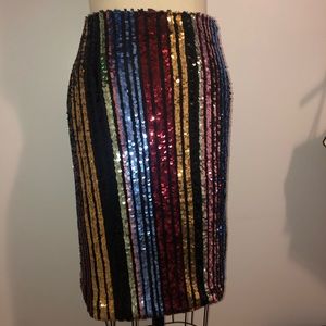 Sequin stripe skirt